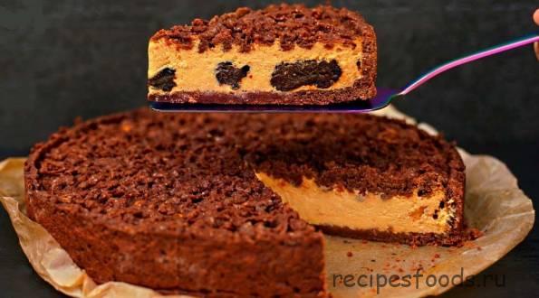 Шоколадный пирог Мулатка с творожной начинкой